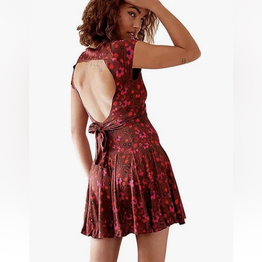 FREE PEOPLE It Takes Two Wrap Dress in Plum Multi nwt Size Small